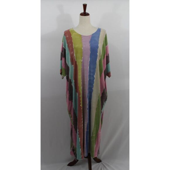 State The Label Dresses & Skirts - STATE THE LABEL Sz L XL Rainbow Stripe Midi Dress Step Dress Tulip Fields